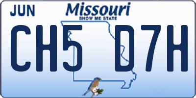 MO license plate CH5D7H