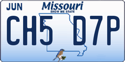 MO license plate CH5D7P