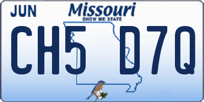 MO license plate CH5D7Q