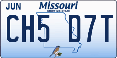 MO license plate CH5D7T