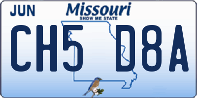 MO license plate CH5D8A