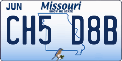 MO license plate CH5D8B