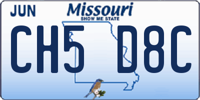 MO license plate CH5D8C