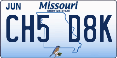MO license plate CH5D8K