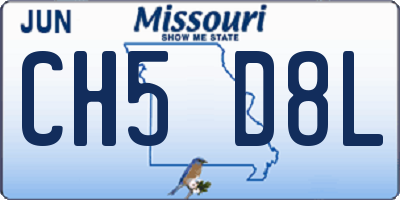 MO license plate CH5D8L
