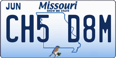 MO license plate CH5D8M