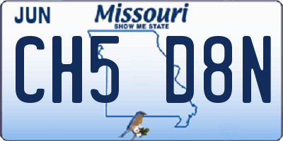 MO license plate CH5D8N