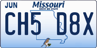 MO license plate CH5D8X