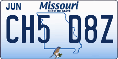 MO license plate CH5D8Z