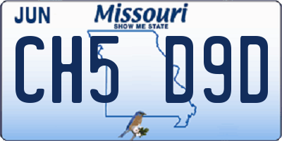 MO license plate CH5D9D
