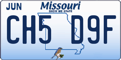 MO license plate CH5D9F