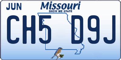 MO license plate CH5D9J