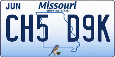 MO license plate CH5D9K