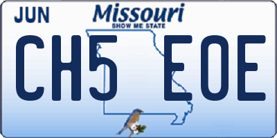 MO license plate CH5E0E