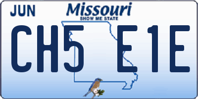 MO license plate CH5E1E