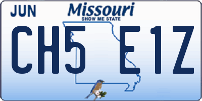 MO license plate CH5E1Z