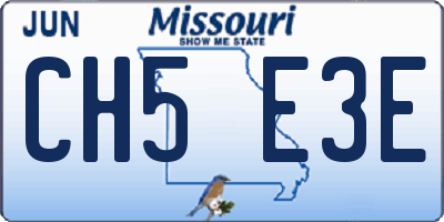 MO license plate CH5E3E