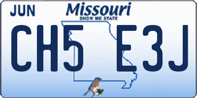 MO license plate CH5E3J