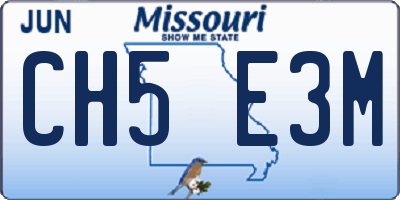 MO license plate CH5E3M