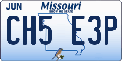 MO license plate CH5E3P
