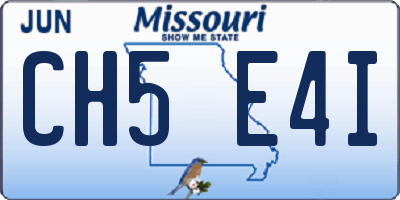 MO license plate CH5E4I