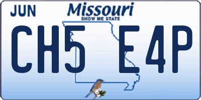 MO license plate CH5E4P