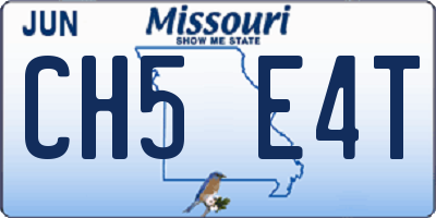 MO license plate CH5E4T