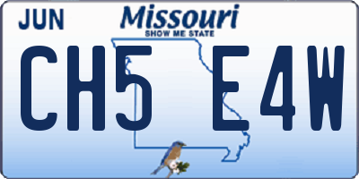 MO license plate CH5E4W