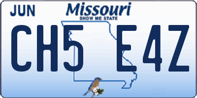 MO license plate CH5E4Z