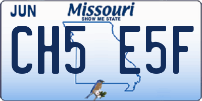 MO license plate CH5E5F