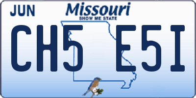 MO license plate CH5E5I