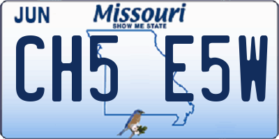 MO license plate CH5E5W