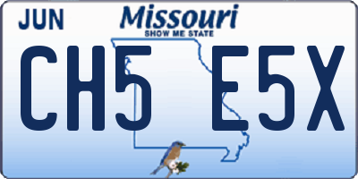 MO license plate CH5E5X