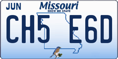 MO license plate CH5E6D