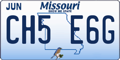 MO license plate CH5E6G