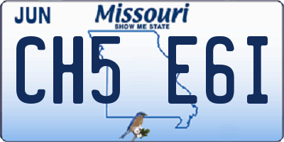 MO license plate CH5E6I