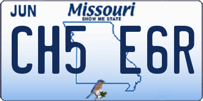 MO license plate CH5E6R