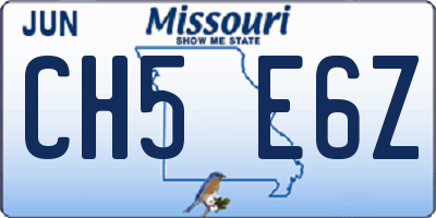 MO license plate CH5E6Z
