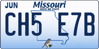 MO license plate CH5E7B