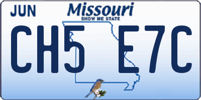 MO license plate CH5E7C