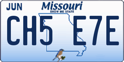 MO license plate CH5E7E