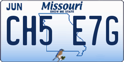 MO license plate CH5E7G