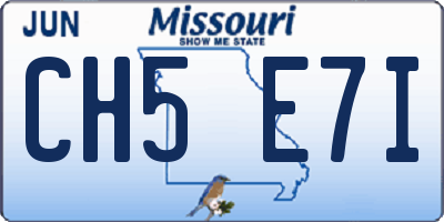 MO license plate CH5E7I