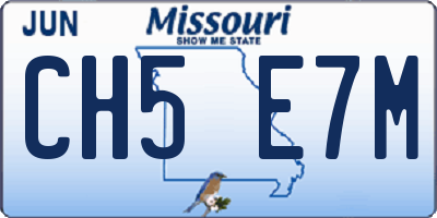 MO license plate CH5E7M