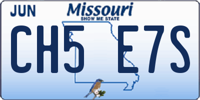 MO license plate CH5E7S