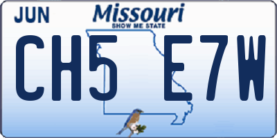 MO license plate CH5E7W