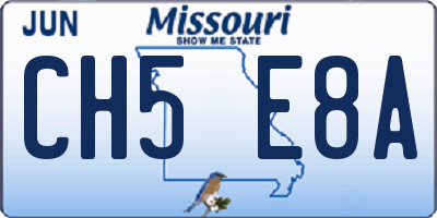 MO license plate CH5E8A