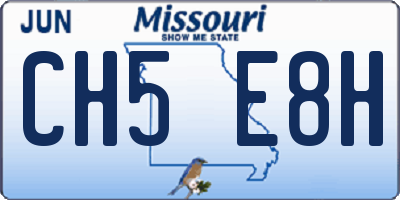 MO license plate CH5E8H