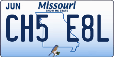 MO license plate CH5E8L