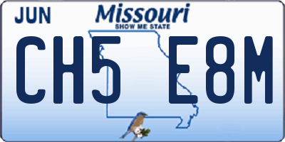MO license plate CH5E8M